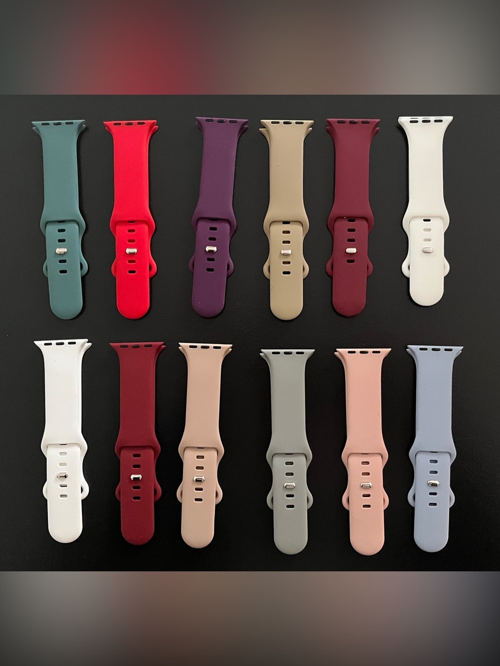 New! Silicone Smartwatch Bands for Apple Watch Lot of 12 – Assorted Colors